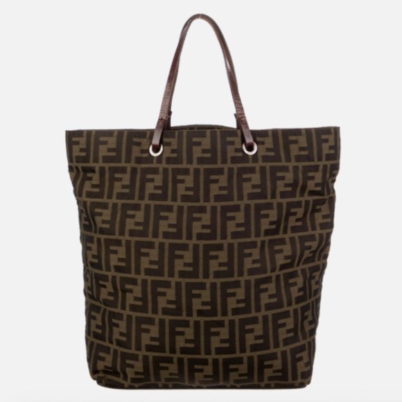 Fendi Brown Zucca FF Nylon Roll Tote - Picture 1 of 5